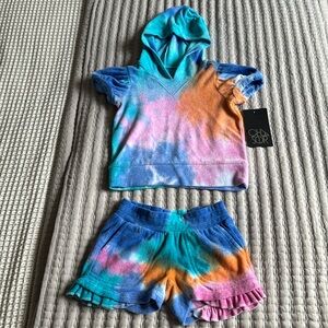 NWT Never Worn Chaser Tie Dye Terry Cloth Set - Sz 2T